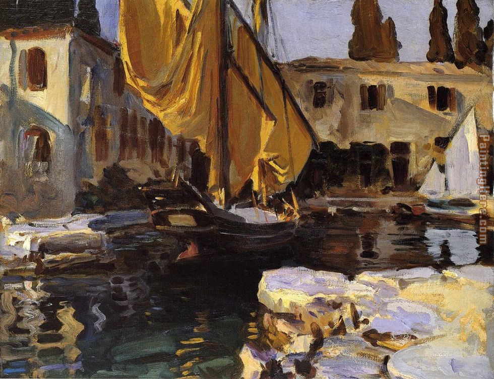 John Singer Sargent Boat with The Golden Sail San Vigilio